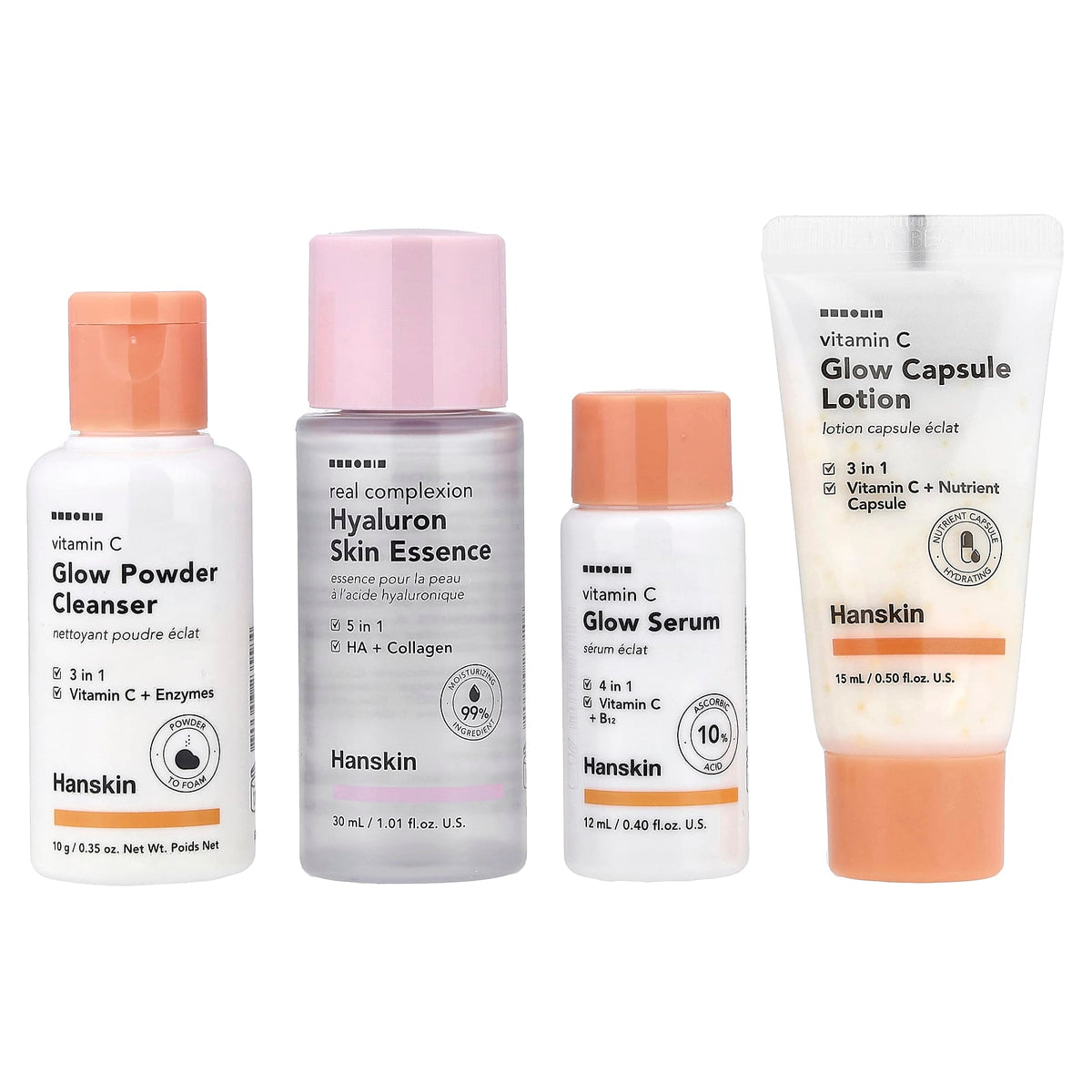 Hanskin Glow Skin On the Go Skincare Set, 4 Piece Set — product view