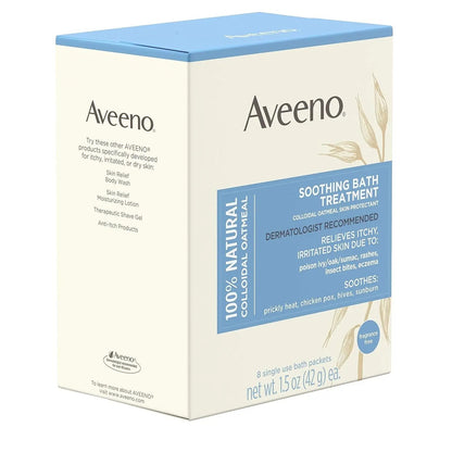 Aveeno 772-0188 Soothing Bath Treatment for Itchy, Irritated Skin, Pack of 8