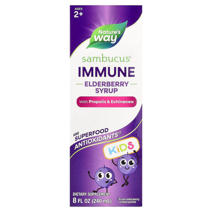 Nature's Way Kids Sambucus Elderberry Syrup, Ages 2+, 240 ml (8 fl oz)