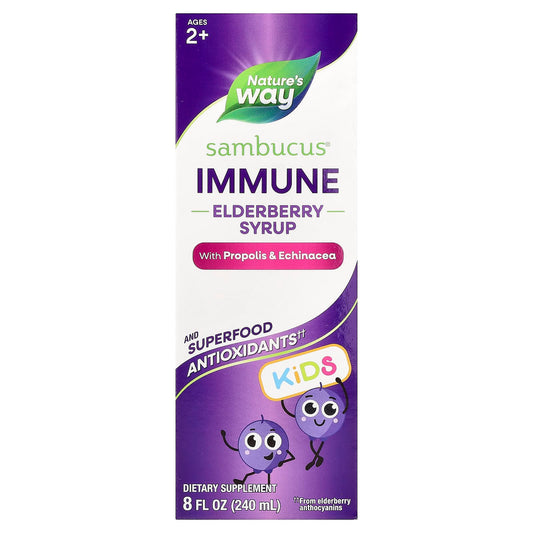 Nature's Way Kids Sambucus Elderberry Syrup, Ages 2+, 240 ml (8 fl oz)