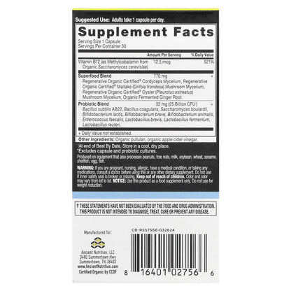 Ancient Nutrition Once Daily Probiotics 30 Capsules - view 2