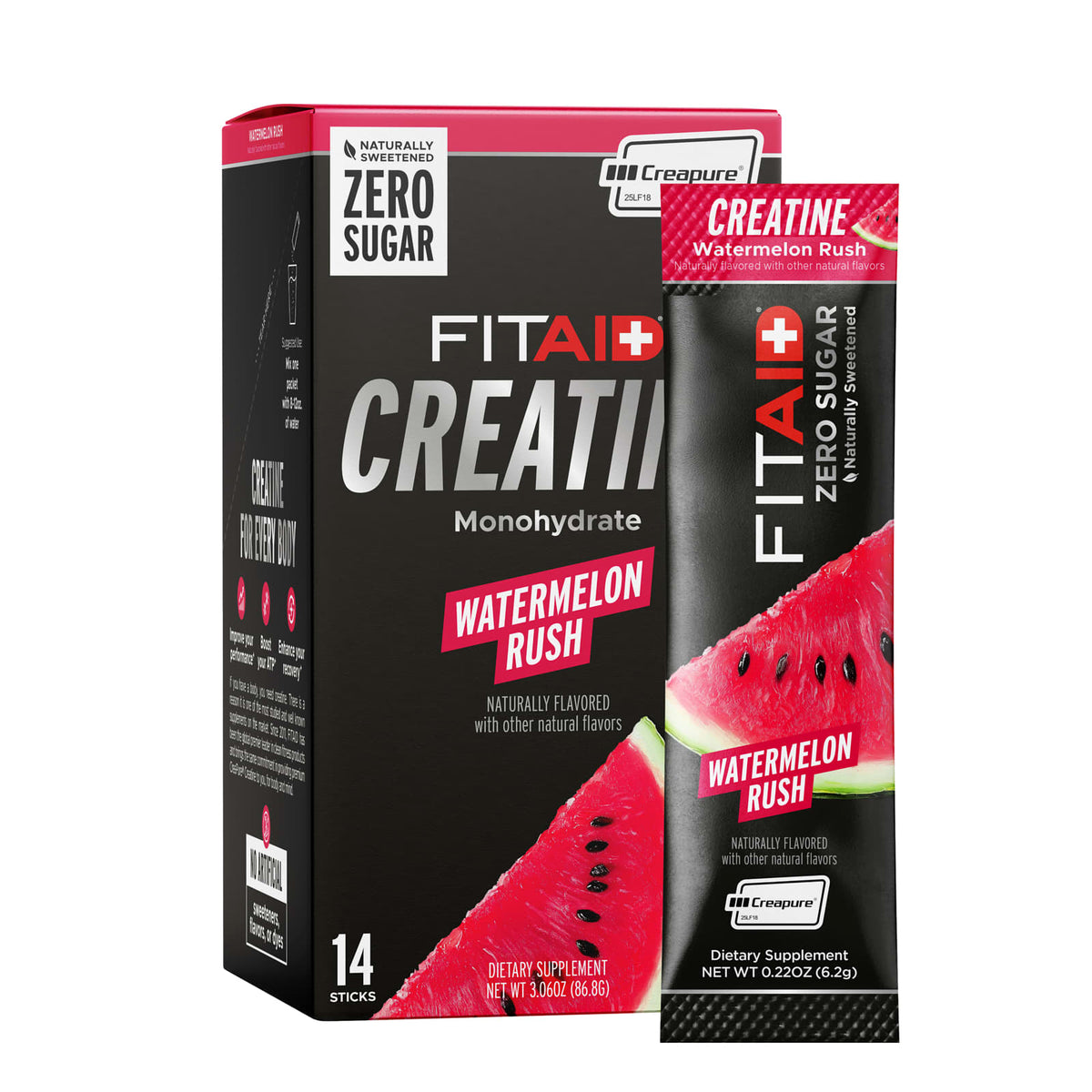FITAID Essentials Creatine Monohydrate, Watermelon Rush, 14 Sticks - view 4