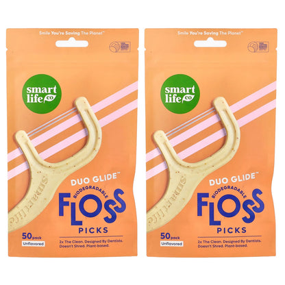 SmartLifeCo Duopik Floss Picks, Unflavoured, 100 Pack