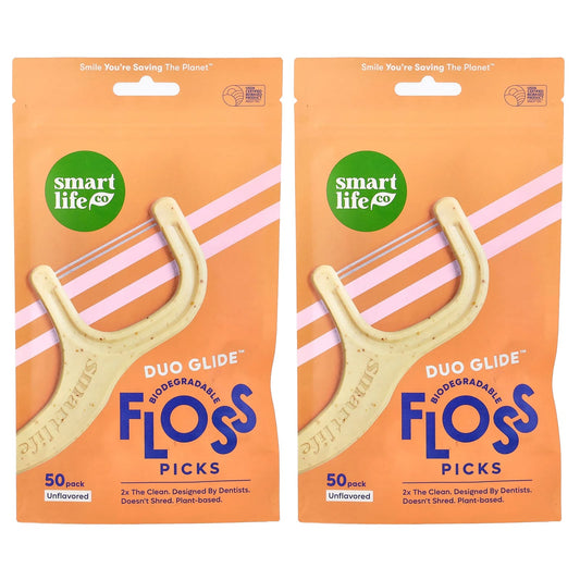 SmartLifeCo Duopik Floss Picks, Unflavoured, 100 Pack