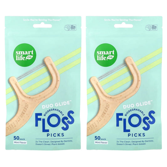 SmartLifeCo DuoPik Floss Picks, Mint, 100 Pack