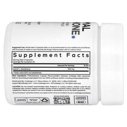 Codeage Liposomal Glutathione, 120 Vegetable Capsules (250 mg per Capsule) - view 2