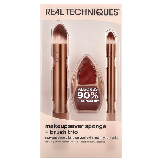 Real Techniques Makeupsaver Sponge + Brush Trio, 3 Piece Set - view 2