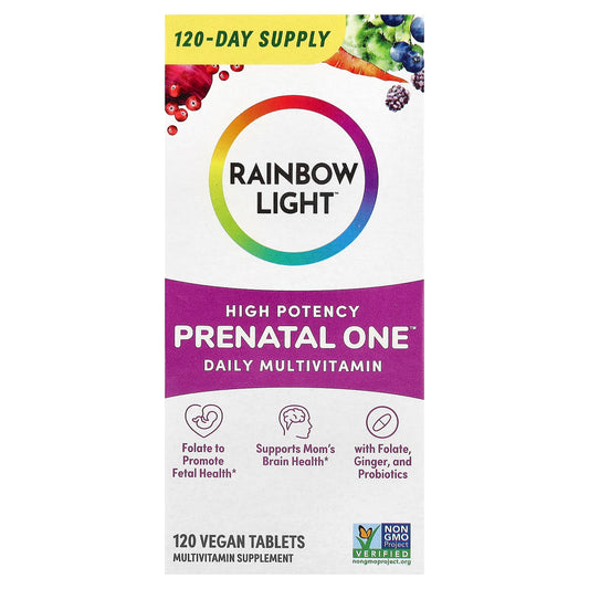 Rainbow Light Prenatal One Daily Multivitamin, High Potency, 120 Vegan Tablets