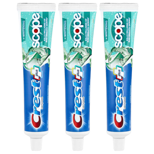 Crest Complete Plus Scope + Whitening Toothpaste, Minty Fresh, 3 x 153 g