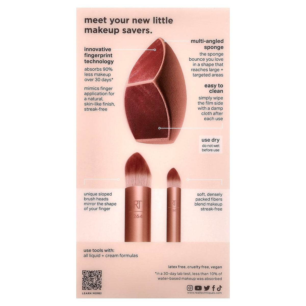 Real Techniques Makeupsaver Sponge + Brush Trio, 3 Piece Set - view 3