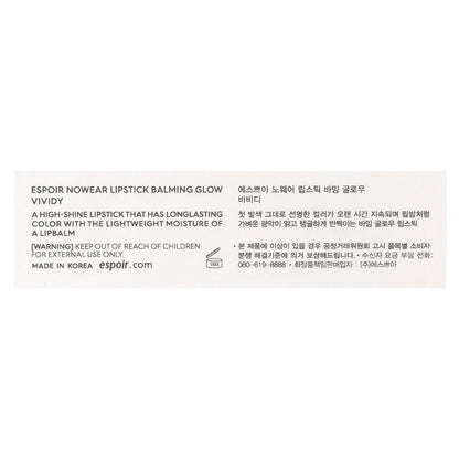 Espoir Nowear Lipstick Balming Glow, CR501 Vivid, 3 g - view 3