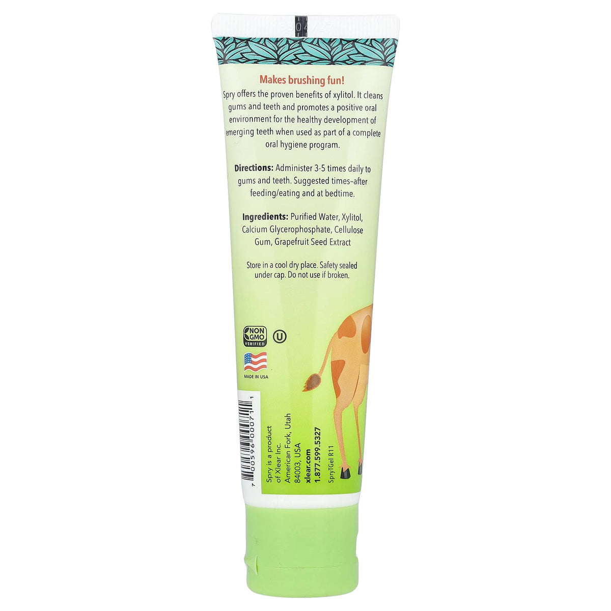Xlear Kid's Spry Xylitol Tooth Gel, Age 3 Months and Up, Original, 60 ml - view 2