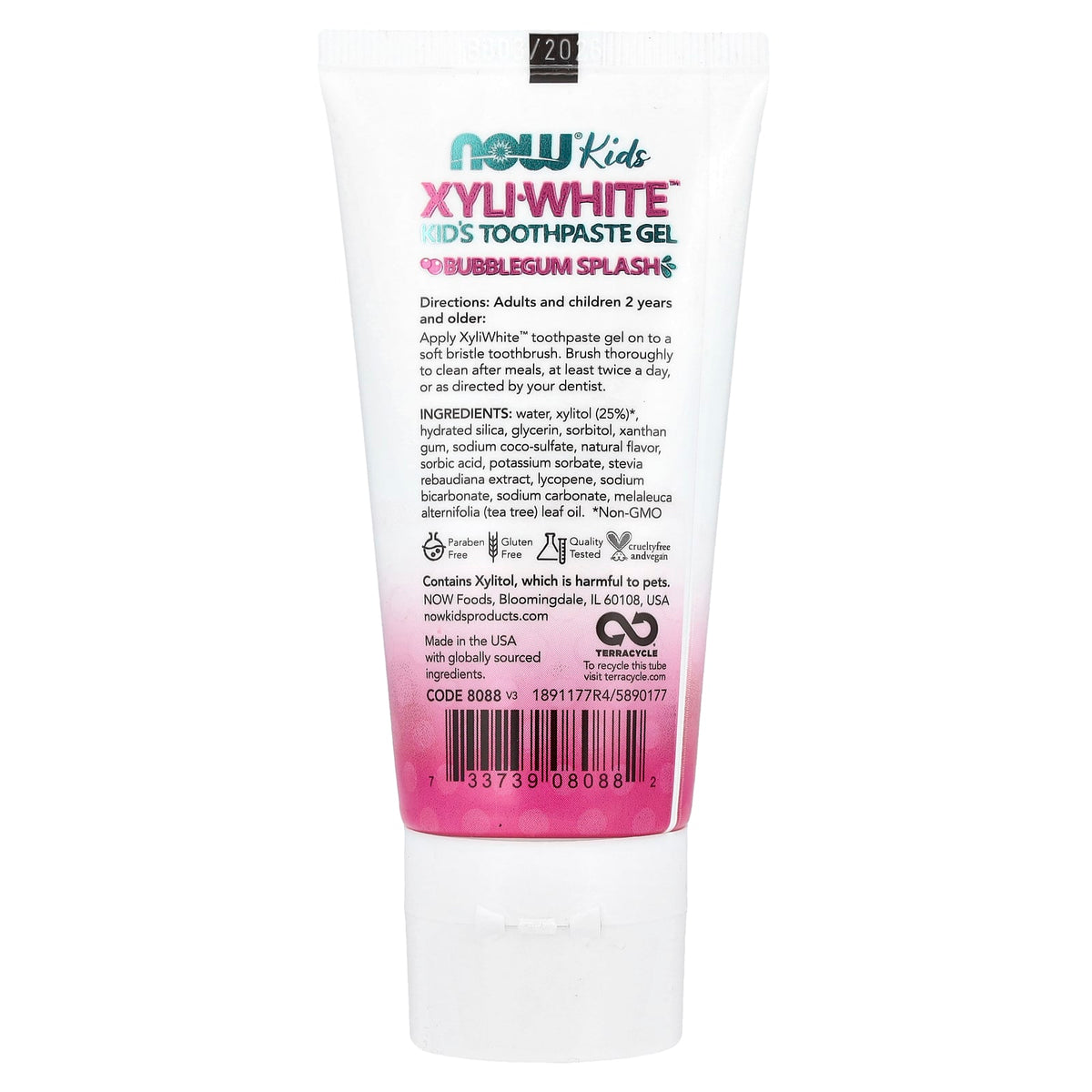 NOW Foods XyliWhite Kid's Toothpaste Gel, Bubblegum Splash, 85 g - view 2