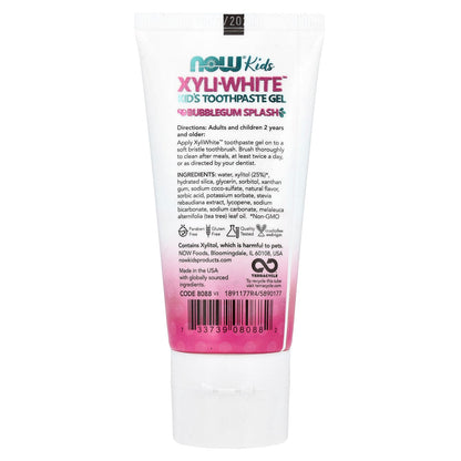 NOW Foods XyliWhite Kid's Toothpaste Gel, Bubblegum Splash, 85 g - view 2