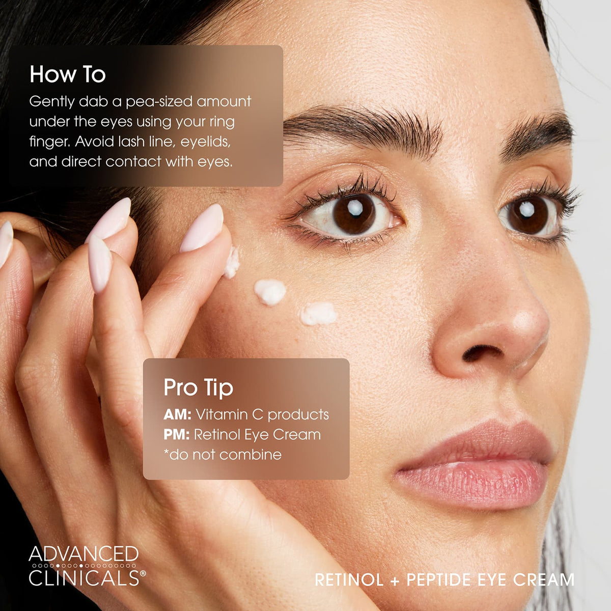 Advanced Clinicals Firming Retinol + Peptide Eye Cream 30 ml (1 fl oz) - view 6