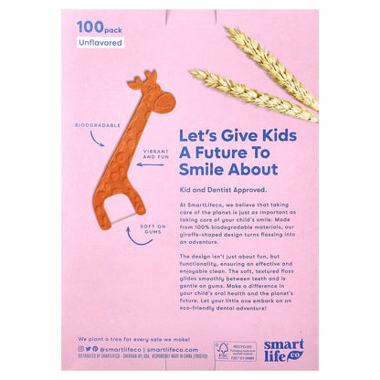 SmartLifeCo Kids Floss Picks, Unflavoured, 100 Pack - view 3