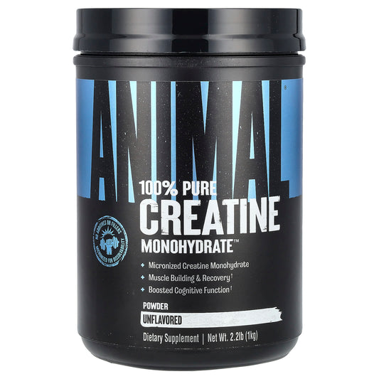 Animal 100% Pure Creatine Monohydrate Powder, Unflavoured, 1 kg (2.2 lb)
