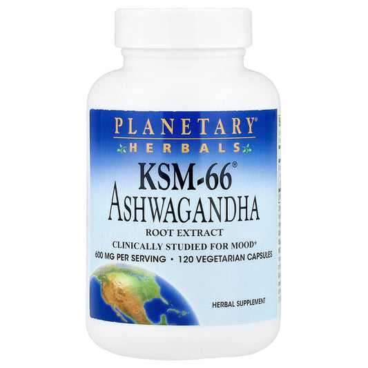 Planetary Herbals KSM-66 Ashwagandha Root Extract, 300 mg, 120 Veg Capsules