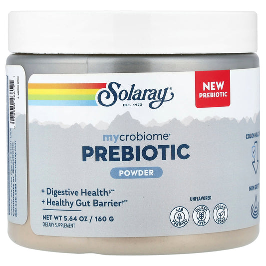Solaray Mycrobiome Prebiotic Powder, Unflavoured, 5.64 oz (160 g)