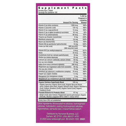 Rainbow Light Prenatal One Daily Multivitamin, High Potency, 120 Vegan Tablets - view 2