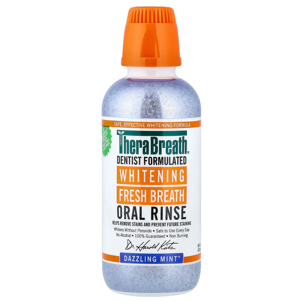 TheraBreath Whitening Fresh Breath Oral Rinse, Dazzling Mint, 473 ml (16 fl oz)