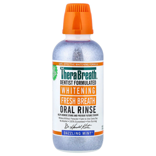 TheraBreath Whitening Fresh Breath Oral Rinse, Dazzling Mint, 473 ml (16 fl oz)