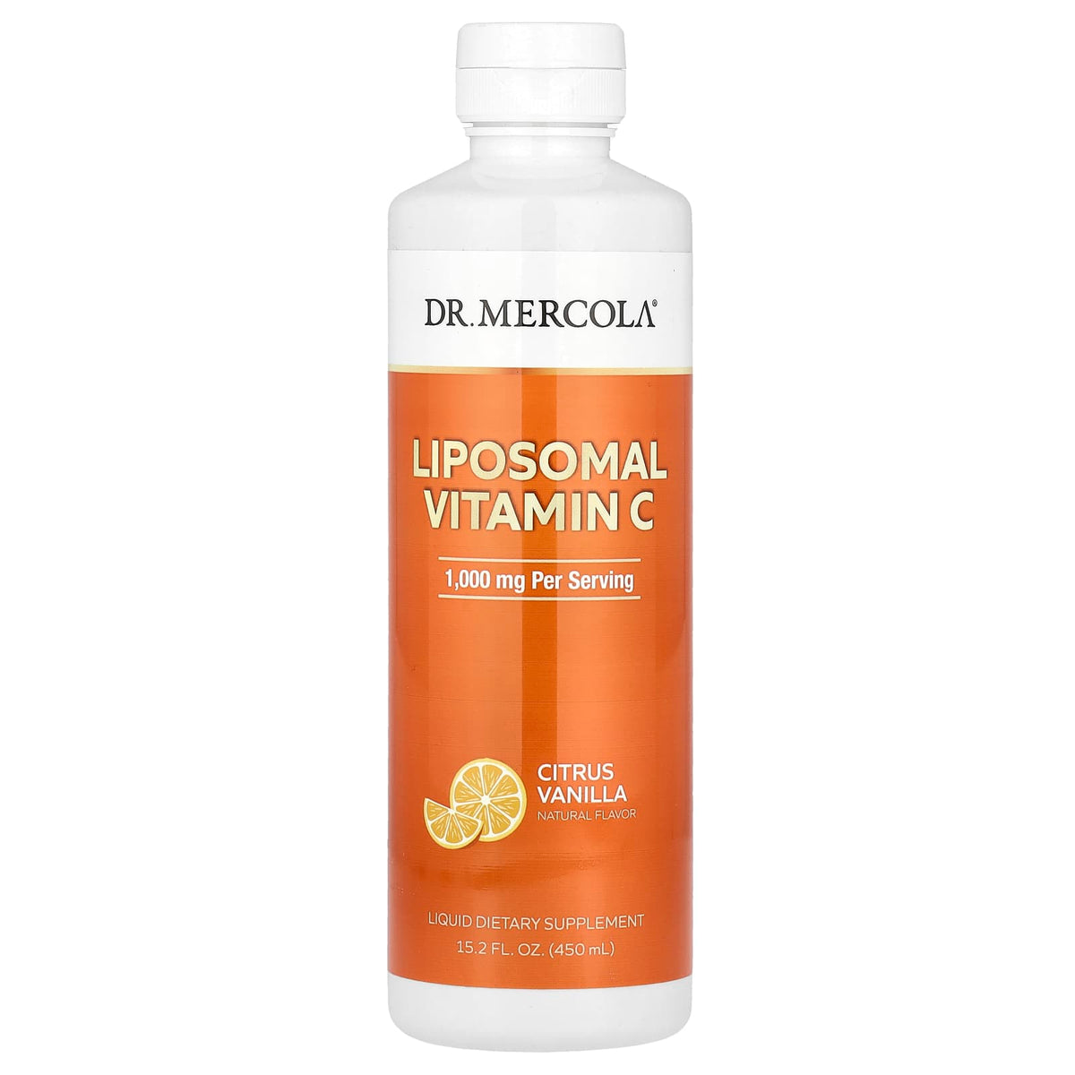 Dr. Mercola Liposomal Vitamin C, Citrus Vanilla, 450 ml (15.2 fl oz) — product view