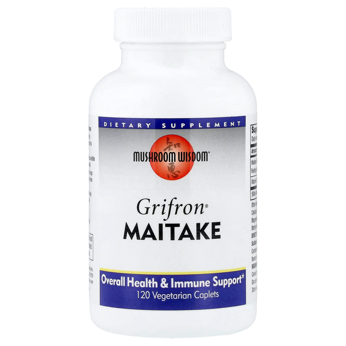 Mushroom Wisdom Grifron Maitake 120 Vegetarian Caplets