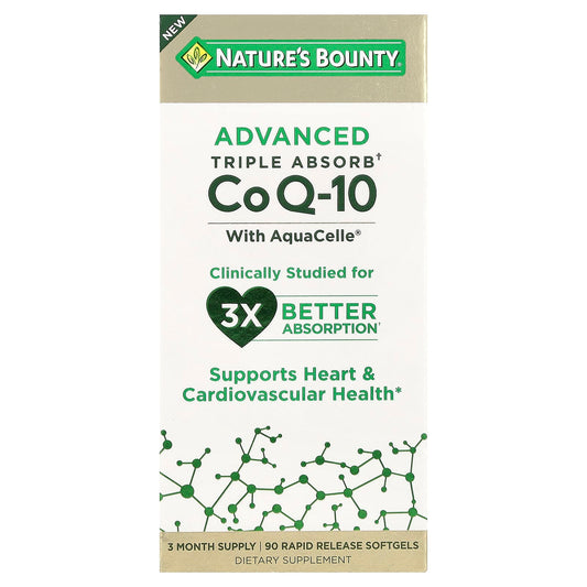 Nature's Bounty Advanced Triple Absorb CoQ-10 100 mg, 90 Rapid Release Softgels