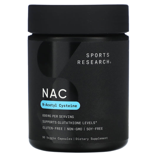Sports Research NAC, N-Acetyl-Cysteine, 600 mg, 90 Veggie Capsules