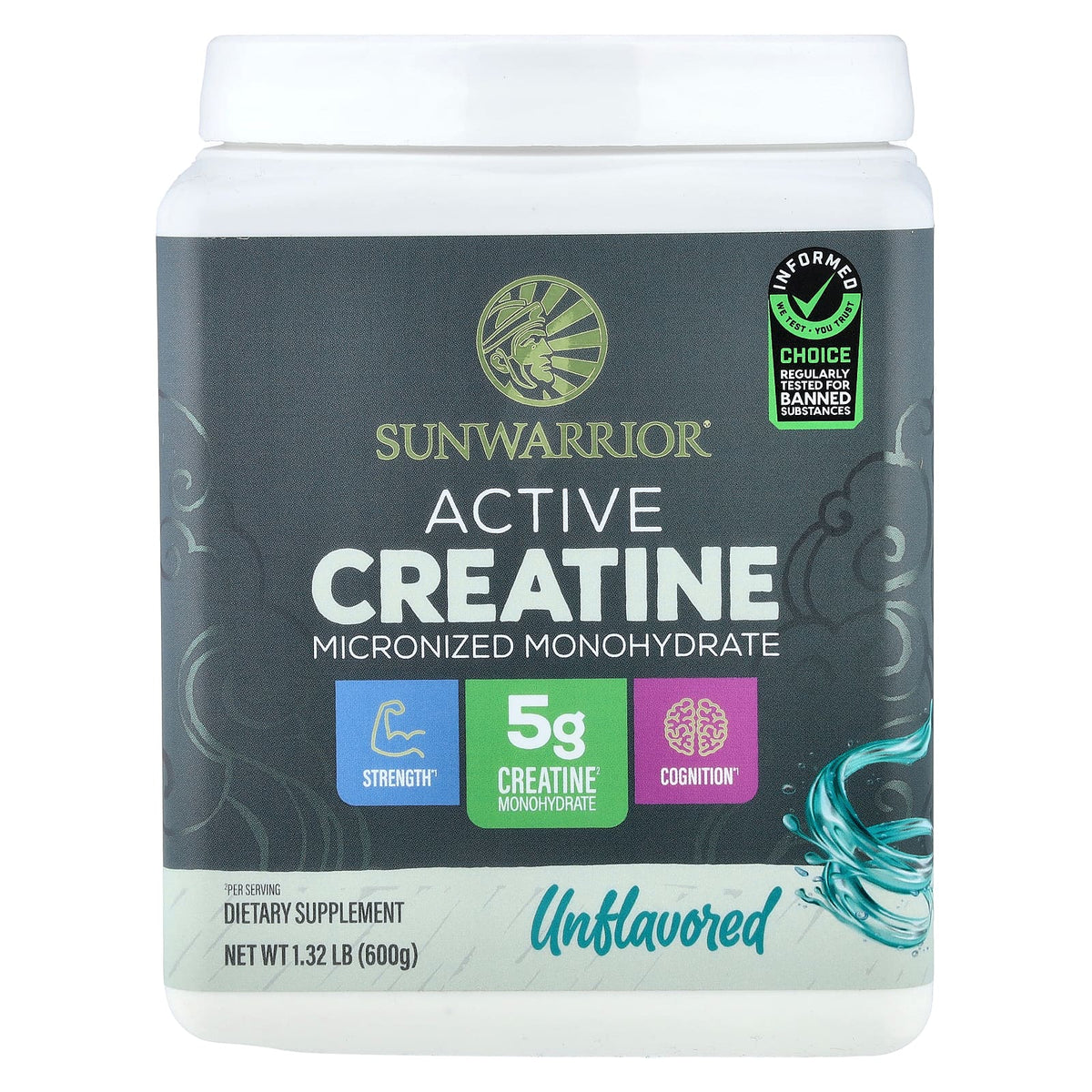 Sunwarrior Active Creatine Unflavoured, 600 g (1.32 lb) — product view