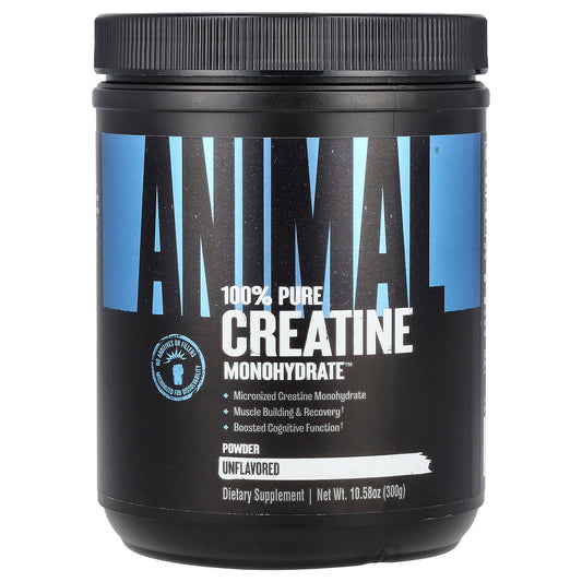 Animal 100% Pure Creatine Monohydrate Powder, Unflavoured, 300 g (10.58 oz)
