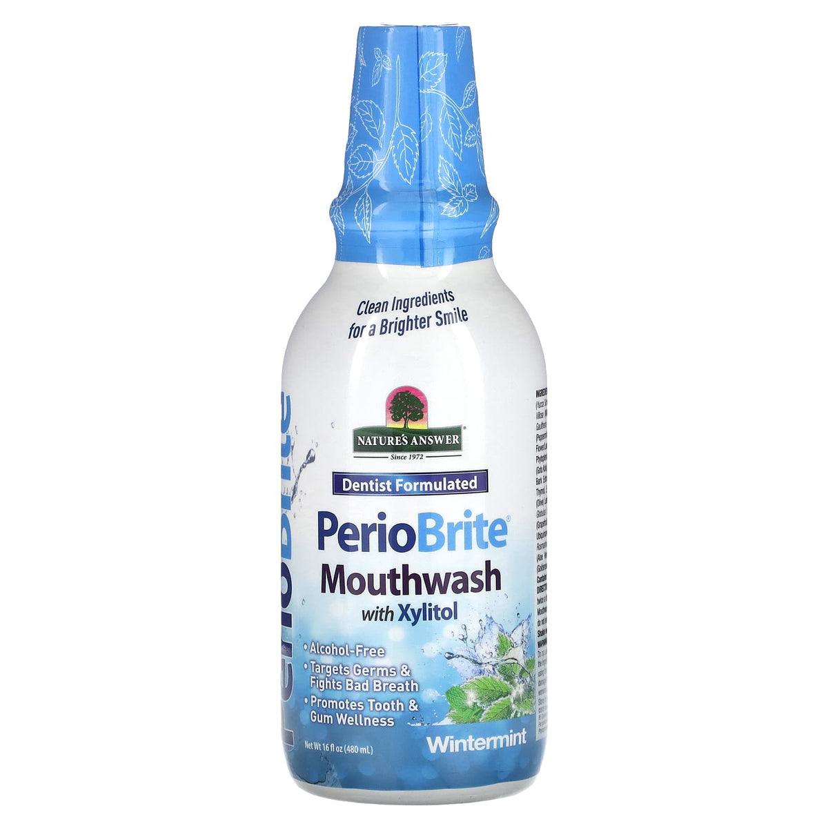 Nature's Answer PerioBrite Mouthwash with Xylitol, Wintermint, 480 ml (16 fl oz)