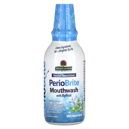 Nature's Answer PerioBrite Mouthwash with Xylitol, Wintermint, 480 ml (16 fl oz)