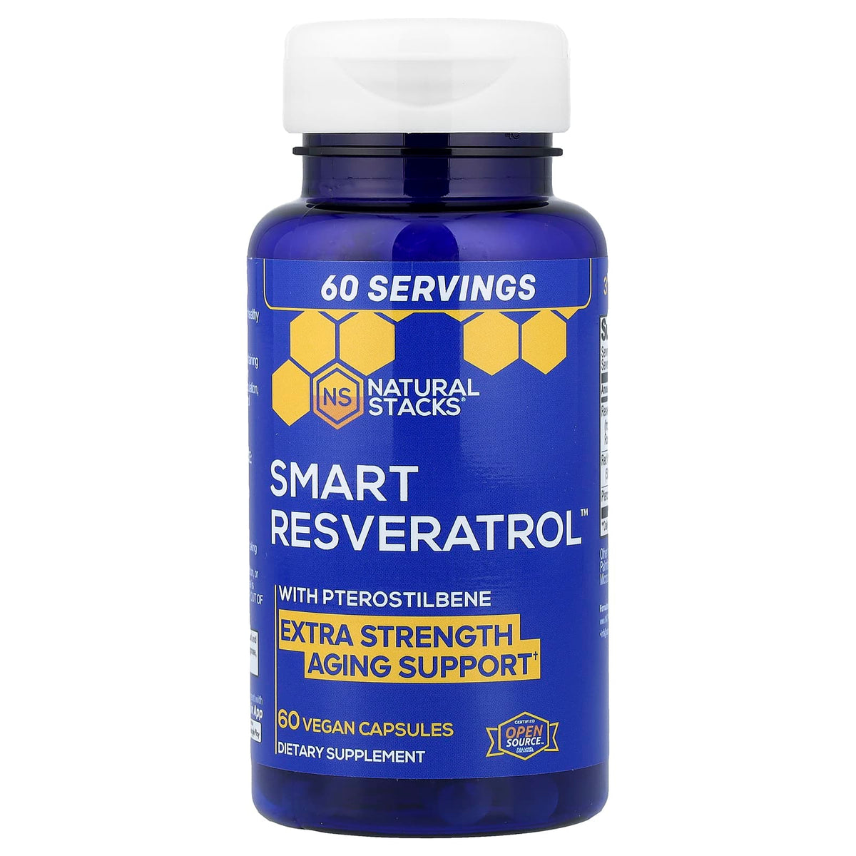 Natural Stacks Smart Resveratrol with Pterostilbene, 60 Vegan Capsules
