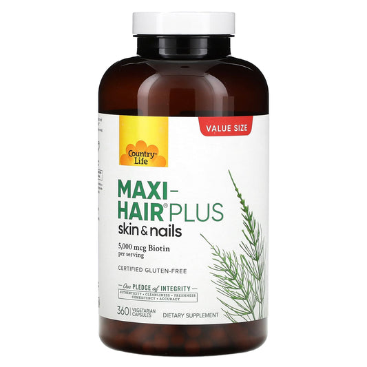 Country Life Maxi-Hair Plus, 360 Vegetarian Capsules