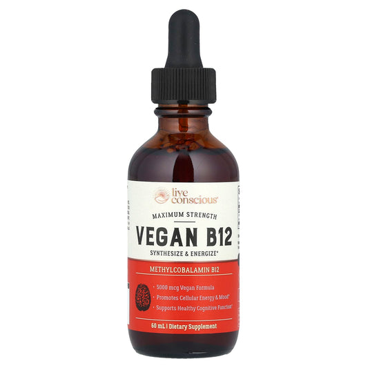 Live Conscious Vegan B12, Maximum Strength, 60 ml (2 fl oz)