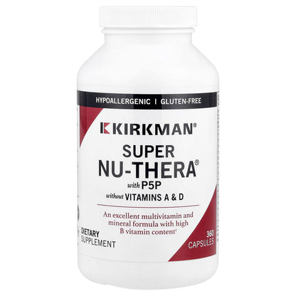 Kirkman Labs Super Nu-Thera With P5P Without Vitamins A & D 360 Capsules