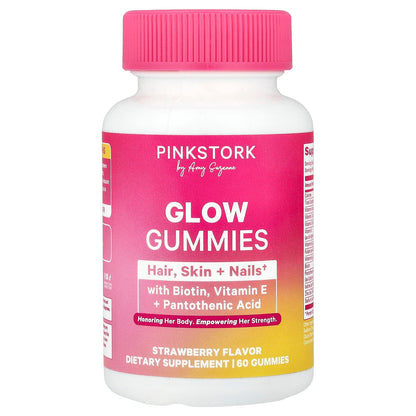 Pink Stork Glow Gummies, Strawberry, 60 Gummies