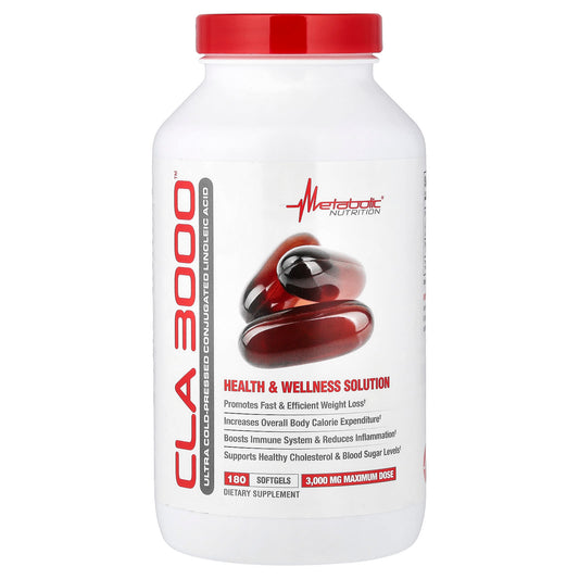 Metabolic Nutrition CLA 3000, 180 Capsules (1,000 mg per Capsule)