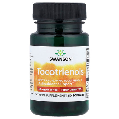 Swanson Vitamins Tocotrienols From Annatto, 50 mg, 60 Softgels