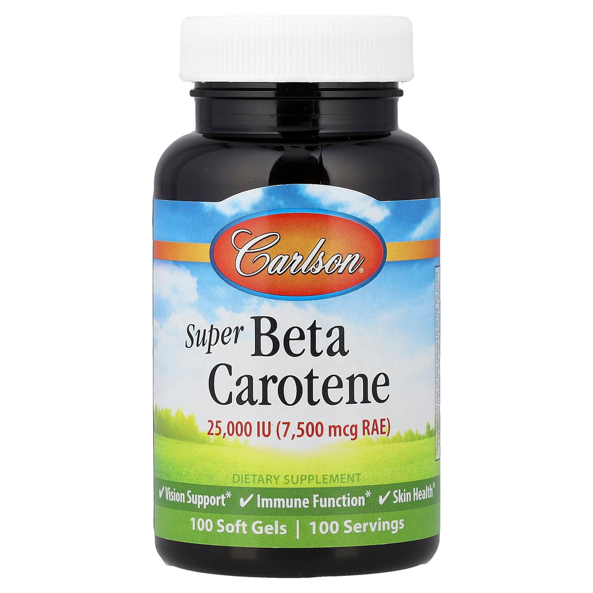 Carlson Super Beta Carotene 7,500 mcg RAE 100 Soft Gels