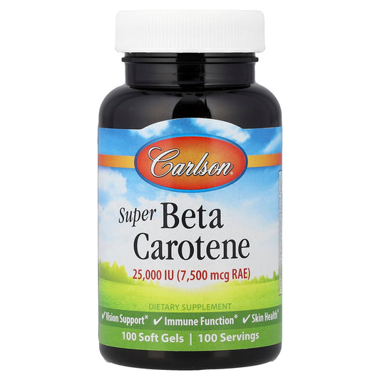 Carlson Super Beta Carotene 7,500 mcg RAE 100 Soft Gels