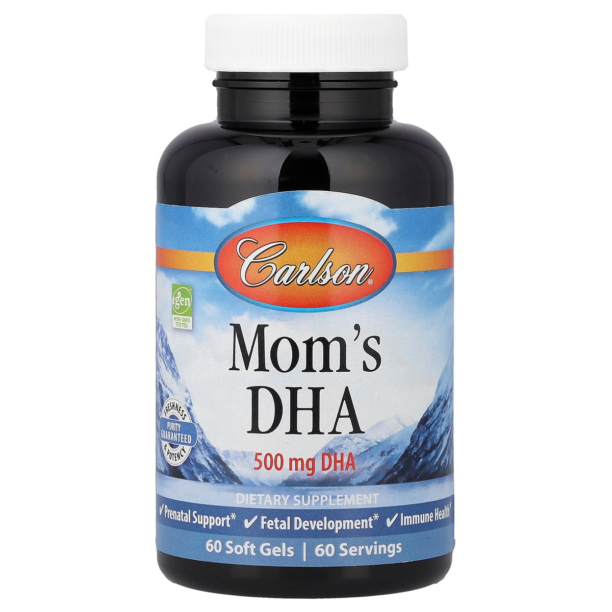 Carlson Mom's DHA 500 mg, 60 Soft Gels