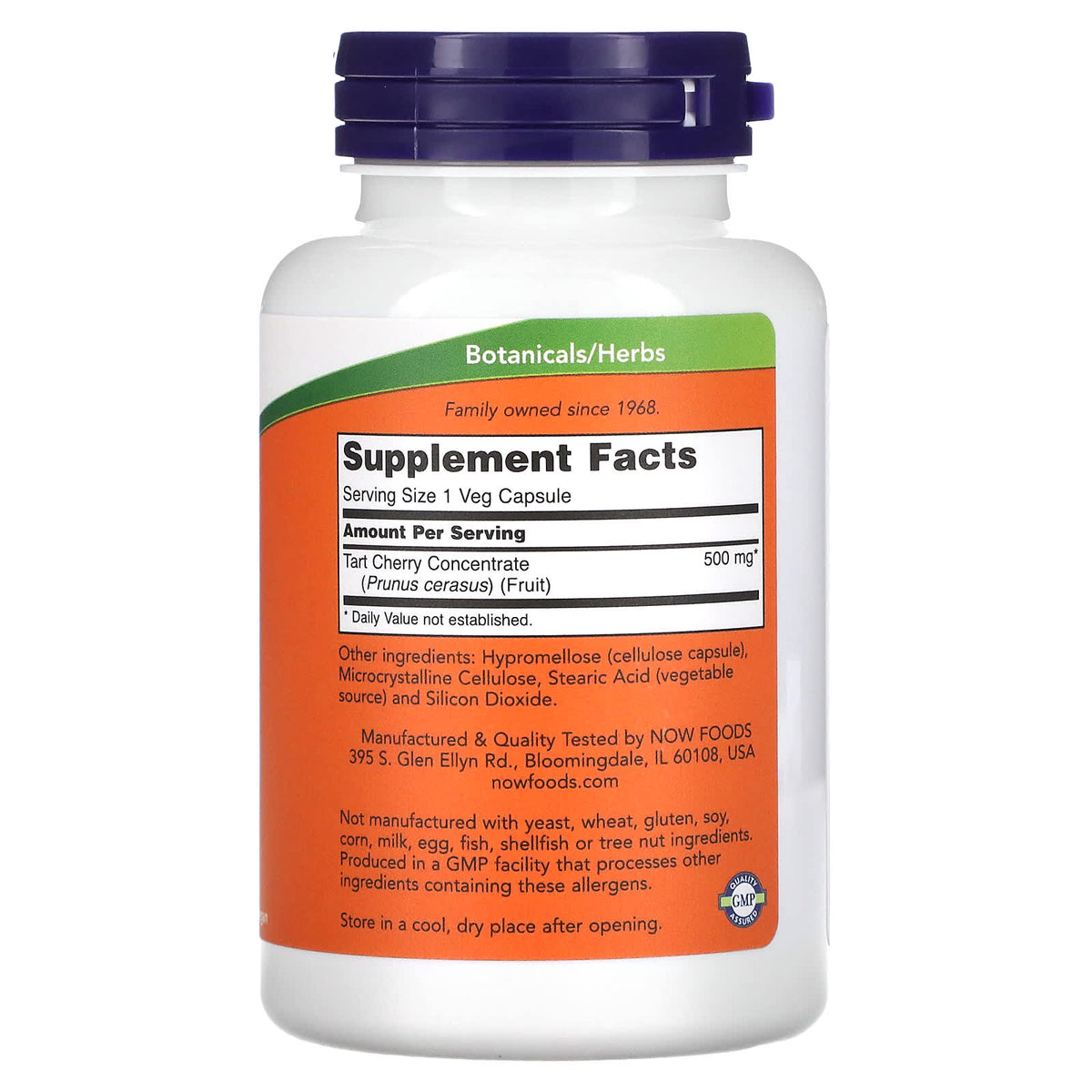 NOW Foods Tart Cherry, 500 mg, 90 Veg Capsules - view 2