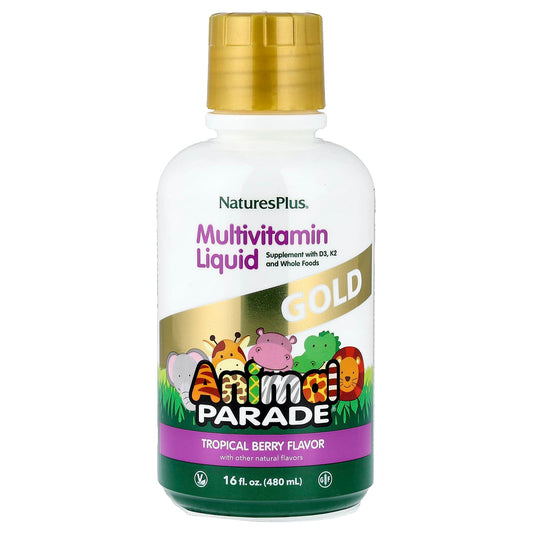 NaturesPlus Animal Parade Gold Multi Liquid, Tropical Berry, 480 ml (16 fl oz)