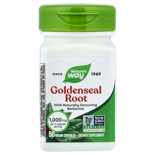 Nature's Way Goldenseal Root 50 Vegan Capsules (333 mg per Capsule)