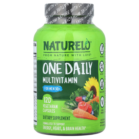 NATURELO One Daily Multivitamin for Men 50+, 120 Vegetarian Capsules
