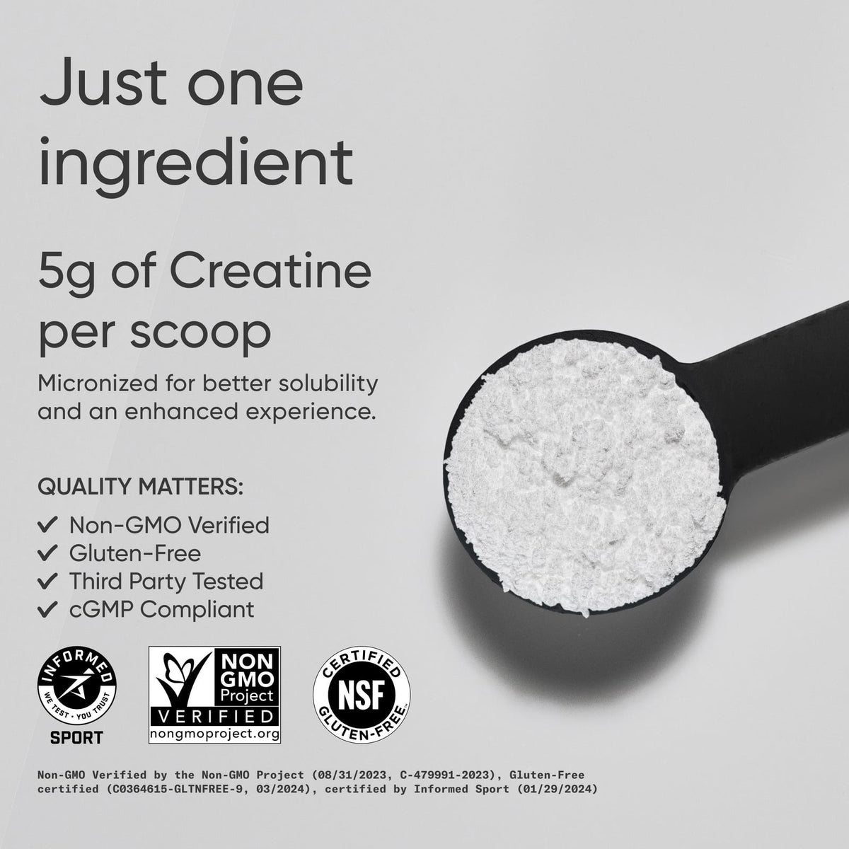 Sports Research Creatine Monohydrate Powder, Unflavoured, 500 g (1.1 lb) - view 3