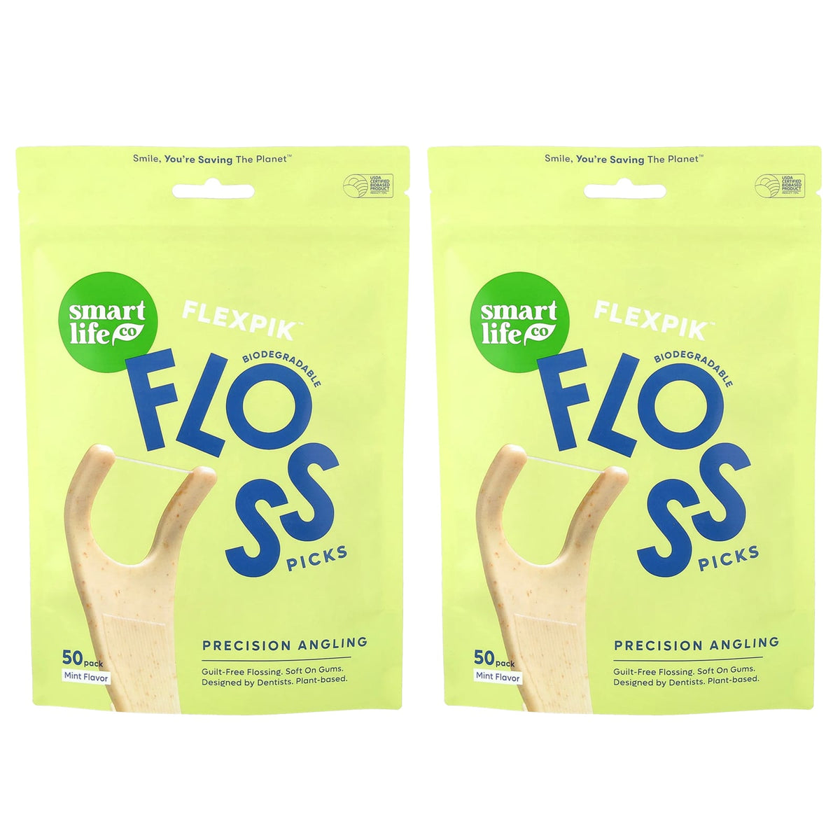 SmartLifeCo Flexpik Floss Picks, Mint, Pack of 100 — product view